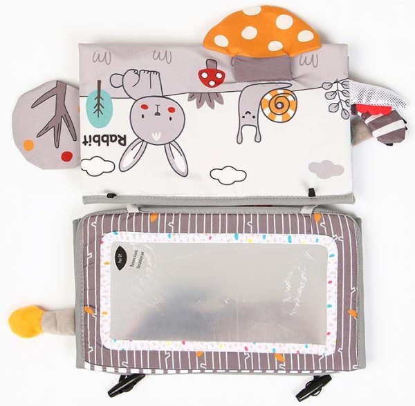 Крошка Я Развивающий коврик с книжкой - шуршалкой 3 в 1 «Зверята»