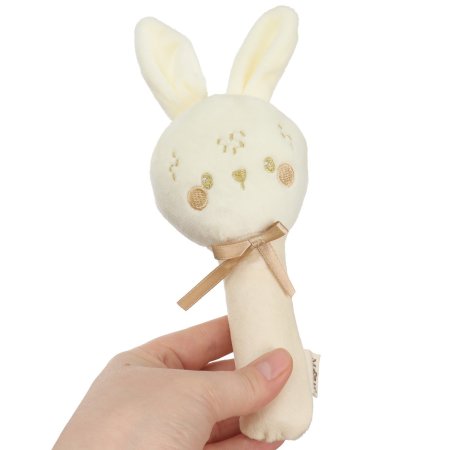 M&B  Игрушка-пищалка "Зайка", текст./ цвет бежево/белая арт.9843934