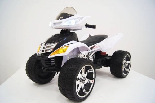 RiverToys Детский электроквадроцикл Е005КХ-А белый (кожа)