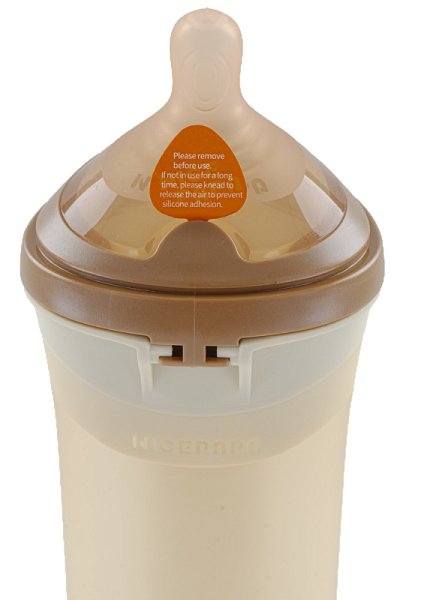 Nice Papa Бутылочка антиколиковая Silicone, 0-3 месяца, 240 мл / цвет коричневый