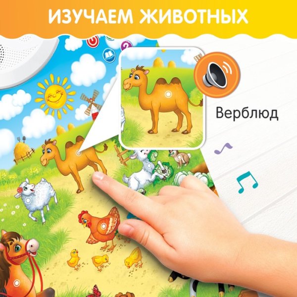 Фото товара ZABIAKA Говорящий плакат "Моя ферма" звук, работает от батареек  SL-02022 3524464 