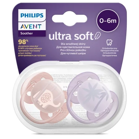 Avent соска-пустышка силиконовая ultra soft 0-6 мес 2 шт.