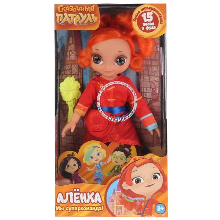 игрушка Карапуз Кукла озвученная Сказочный патруль Аленка 32см кэжуал, 15 песен и фраз