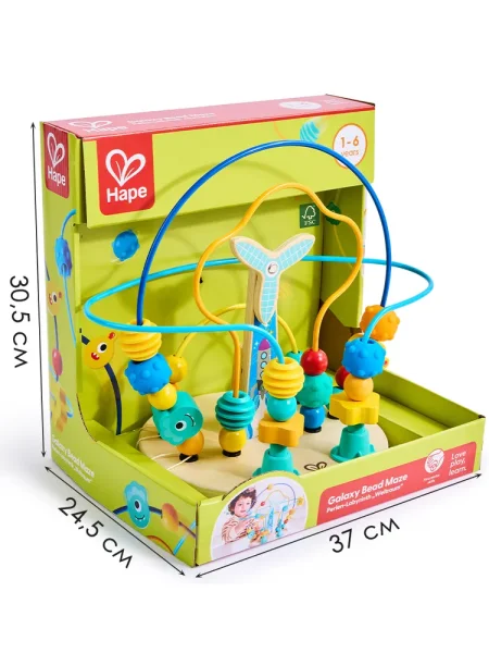 Hape Головоломка "Умняша" Галактический Лабиринт с бусинами 
