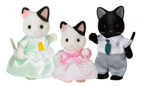 Sylvanian Families Семья Черно-белых котов (3 фигурки)