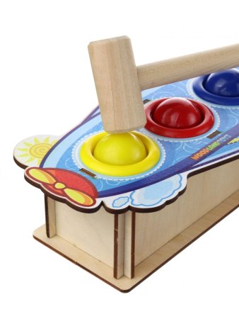 Woodlandtoys Стучалка цветная "Самолет", 3 отверстия