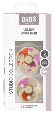 Bibs Набор латексных пустышек Studio Colour, с 6 месяцев Morning Bloom - Vanilla Mix