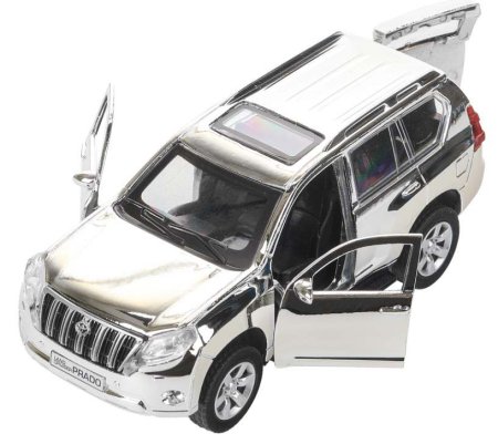 Технопарк Металлическая модель «Toyota Land Cruiser Prado» / цвет серебристый хром