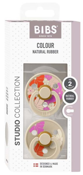 Bibs Набор латексных пустышек Studio Colour, с 6 месяцев Morning Bloom - Vanilla Mix
