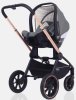 MowBaby Коляска 3 в 1 Zoom PU / цвет Gold Beige (бежево-серый, рама золото)