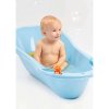 Пластишка детская ванна с клапаном для слива воды / цвет светло-розовый