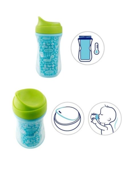Chicco Чашка-поильник Active Cup 2 в 1, 266 мл, 14+ мес / цвет синий, голубой