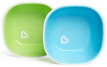 Munchkin Набор тарелок-мисок Splash / цвет голубой, зеленый					