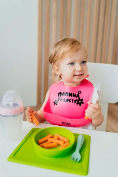 Нагрудник детский из силикона Baby Musthave Папина радость