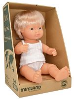 Miniland Кукла - пупс мальчик европеец, 38 см + одежда для куклы майка и трусы, 40 см					
