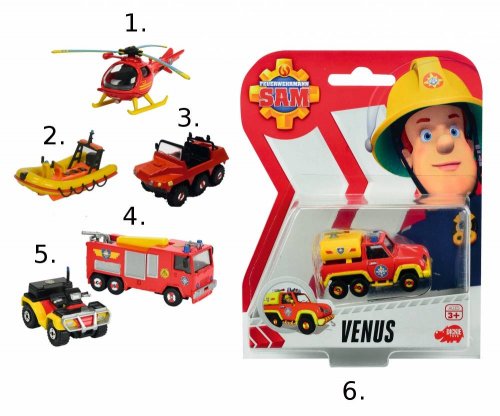 игрушка Пожарный Сэм, Игрушка транспортная на блистере,6-вариантов