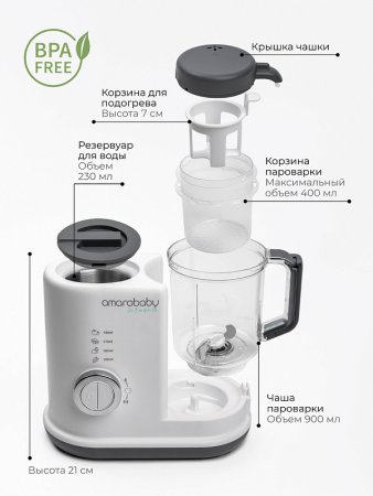 Amarobaby Пароварка-блендер 2 в 1 AB-FLED-10