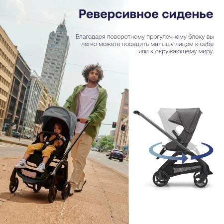 Коляска прогул.Bugaboo(Бугабу)Dragonfly complete  (GRAPHITE/GREY MELANGE-GREY MELAN 100176023)