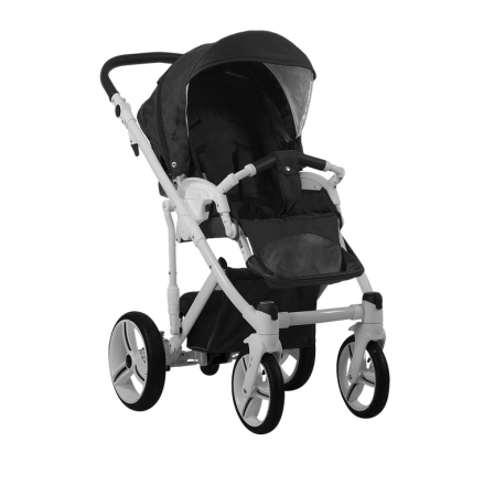 Bebetto детская коляска MAGNUM  2 в 1 цвет черный, шасси  белый/BIA (202)
