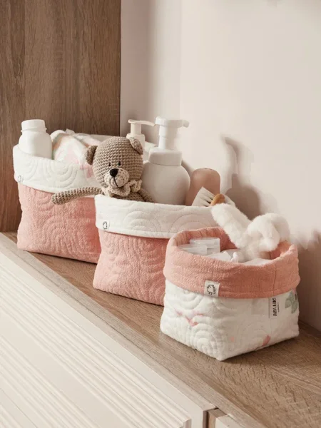 Корзины для хранения BUBA KIDS, 3 шт., Розовая кувшинка/пудра
