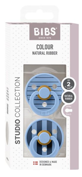 Bibs Набор латексных пустышек Studio Colour, 0+ Pin - Sky Blue Mix