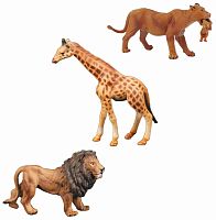 Masai Mara Фигурки из серии "Мир диких животных": львица, лев, жираф					