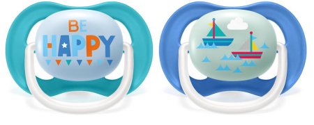 Avent Пустышка силиконовая ultra air 6-18мес 2шт. с футляром