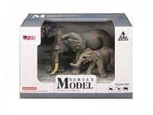 Паремо Набор фигурок животных серии "Мир диких животных" : Семья слонов, 2 предмета					