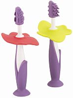 Roxy-kids Набор зубных щеток-массажеров Flower / цвет фиолетовый