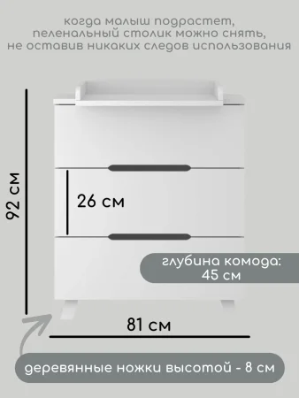 Incanto Комод Anniken 800/3 / цвет белый