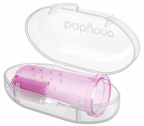 BabyOno Первая зубная щетка в футляре / цвет розовый