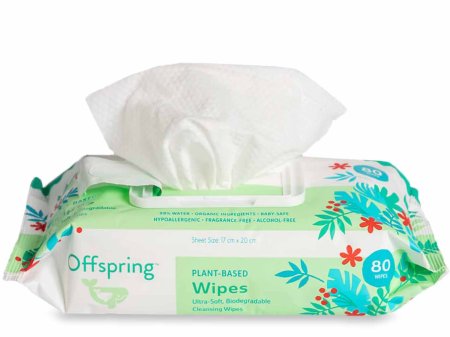 Offspring биоразлагаемые влажные салфетки, 80 шт