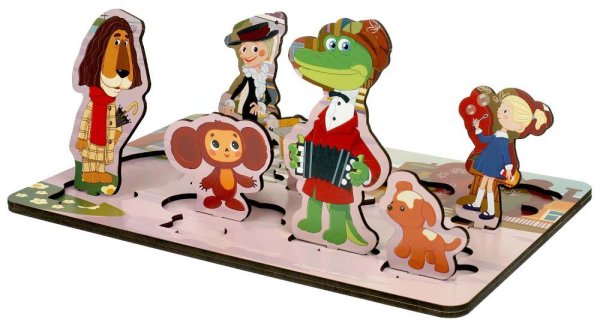 Буратино Деревянная рамка-вкладыш "Чебурашка"