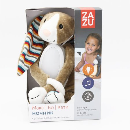 Zazu Ночник с успокаивающими мелодиями Кролик Бо / цвет коричневый