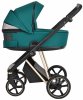 Roan Коляска 2 в 1 Sol Luxury / цвет Deep Lake (бирюзовый, рама золото, ручка черная)