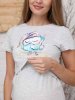 Hunny Mammy Сорочка для беременных и кормящих женщин 00801, размер 170,176- 84-90 / цвет серый меланж-бирюзовый