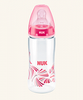 NUK First Choice Plus Бутылочка c силиконовой соской со средним отверстием М, 300 мл, размер 1