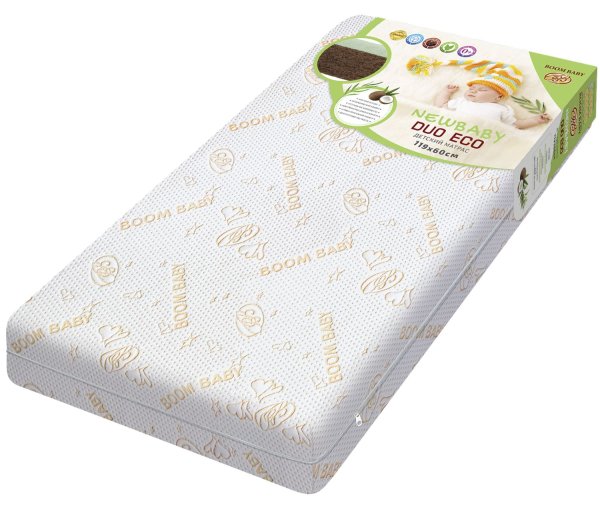 Boom Baby NB-3 Матрас NewBaby Duo Eco 119х59, трикотаж