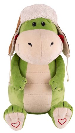 Maxitoys Мягкая игрушка Дракон Гарольд в ушанке, 20 см