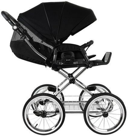 ROAN Коляска 2 в1 Bass Next Classic короб+прогул.(2 места)14d  (Caviar/Black/руч.Black)