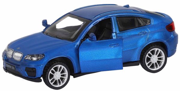 Автопанорама Инерционная металлическая машинка BMW X6 / цвет синий