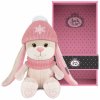 Maxitoys Мягкая игрушка Jack&Lin, Зайка Лин в розовом шарфе и шапочке со снежинкой, 20 см