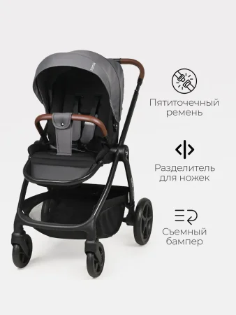 (Т) Коляска 2в1 Bambini Moretti Selena (Grey)
