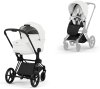 Коляска 2в1 CYBEX Priam Style Matt Black + спальный блок (Off White)