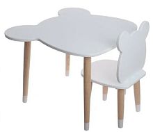 Incanto Комплект мебели "Мишка", стол+стул / цвет белый-светлый