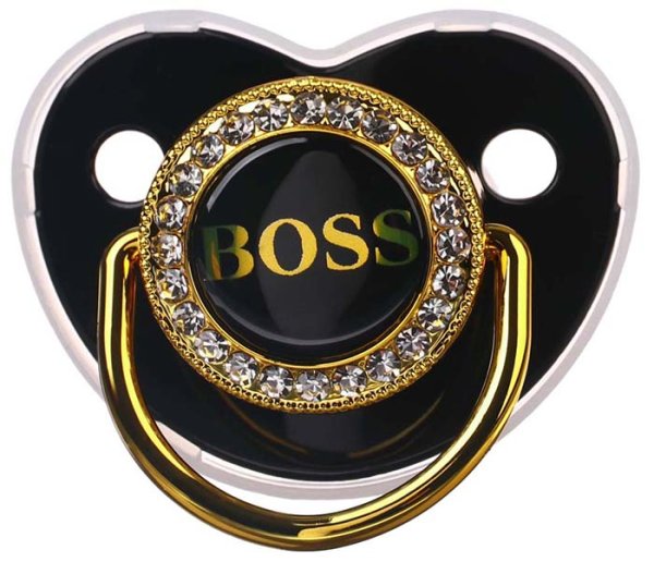 Mum&Baby Пустышка силиконовая с держателем Boss, с 6 месяцев