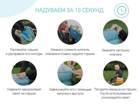 ROXY-KIDS Надувной дорожный горшок PocketPotty/ Цвет оранжевый