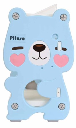 Pituso Стеллаж для игрушек с ящиками Медвежонок / цвет голубой