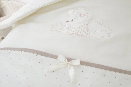 Perina Комплект постельного белья для детей Le petit bebe молочно-кофейный / 4 предмета