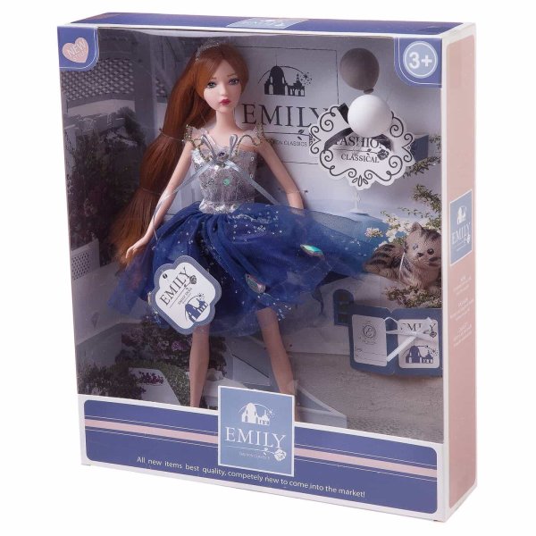 ABtoys Кукла "Emily. Синяя серия" с аксессуарами, 30см  WJ-12665